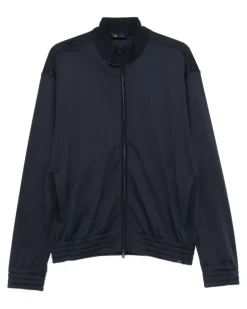 Sweatshirtjacke mit Stehkragen - Blau