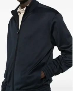 Sweatshirtjacke mit Stehkragen - Blau