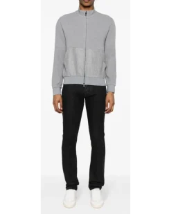Sweatshirtjacke mit Stehkragen - Grau
