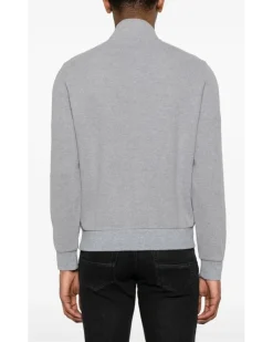 Sweatshirtjacke mit Stehkragen - Grau