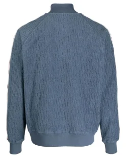 Sweatshirtjacke mit Streifen - Blau
