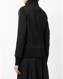 Sweatshirtjacke mit Streifendetail - Schwarz