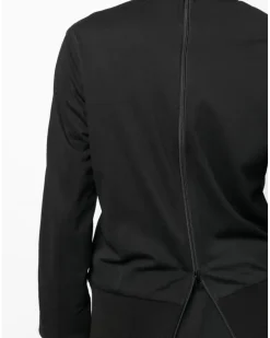 Sweatshirtjacke mit Streifendetail - Schwarz