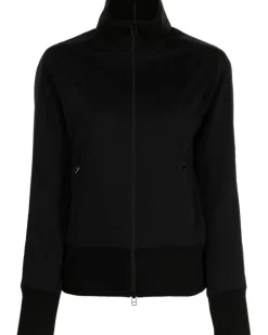 Sweatshirtjacke mit Streifendetail - Schwarz