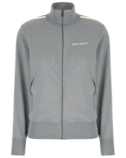 Sweatshirtjacke mit Streifen - Grau