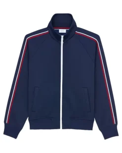 Sweatshirtjacke mit Streifen - Blau