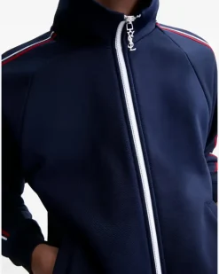 Sweatshirtjacke mit Streifen - Blau