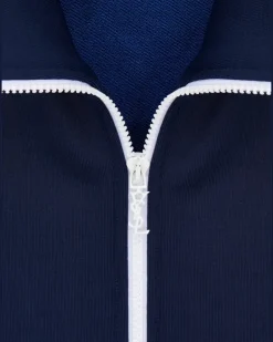 Sweatshirtjacke mit Streifen - Blau