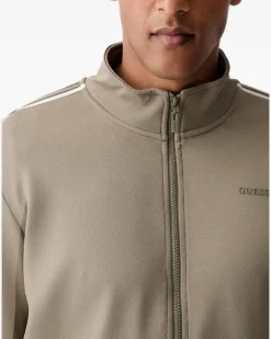 Sweatshirtjacke mit Streifen - Grün