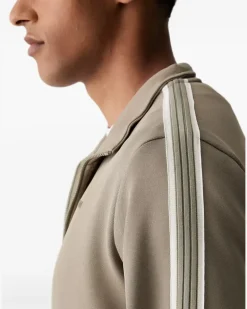 Sweatshirtjacke mit Streifen - Grün