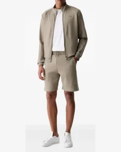 Sweatshirtjacke mit Streifen - Grün