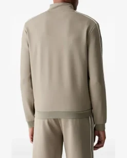 Sweatshirtjacke mit Streifen - Grün