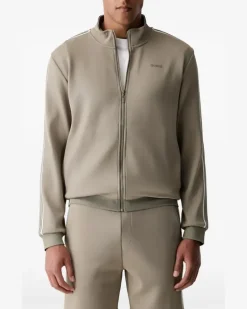 Sweatshirtjacke mit Streifen - Grün
