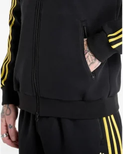 Sweatshirtjacke mit Streifendetail - Schwarz
