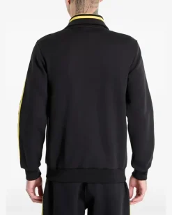 Sweatshirtjacke mit Streifendetail - Schwarz
