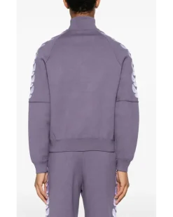 Sweatshirtjacke mit Tauben-Print - Violett
