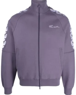 Sweatshirtjacke mit Tauben-Print - Violett