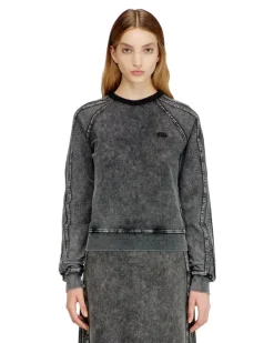 Sweatshirt mit Bändern und Oval-D-Stickerei - Sweatshirts - Damen - Grau