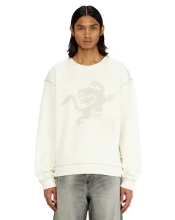 Sweatshirt mit Stickerei und Druck - Sweatshirts - Herren - Weiss
