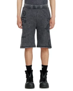 Sweatshorts aus Baumwollmesh mit Prints - Kurze Hosen - Herren - Grau