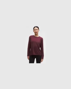 Swiftly Relaxed Langarmshirt e Passform für Frauen – Größe in Burgundy Bay