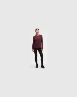 Swiftly Relaxed Langarmshirt e Passform für Frauen – Größe in Burgundy Bay