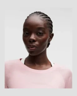 Swiftly Tech Langarmshirt 0 Taillenlänge für Frauen – Größe in Pink Pearl