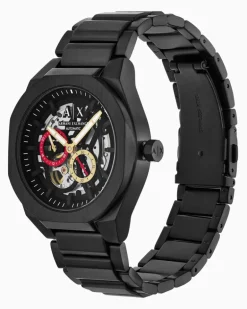 Sync Automatic Uhr aus rostfreiem Stahl in Schwarz Mehrfarbig