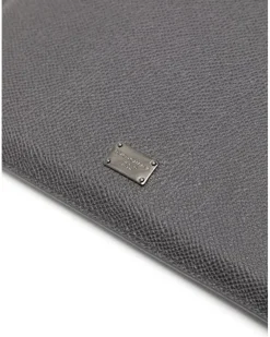 Tablethülle aus Leder - Grau