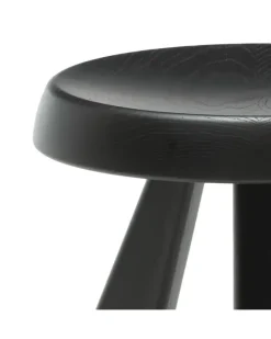 Tabouret Meribel Hocker aus gebeizter Eiche - Schwarz