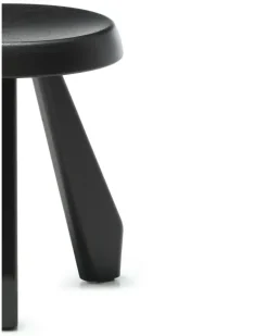 Tabouret Meribel Hocker aus gebeizter Eiche - Schwarz