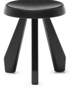 Tabouret Meribel Hocker aus gebeizter Eiche - Schwarz