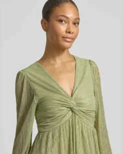 Tailliertes Freizeitkleid mit Unterkleid Apfel