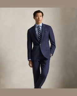 Tailored-Fit Polo-Nailhead-Anzug Blue