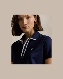 Tailored-Fit Poloshirt aus Jersey Blue