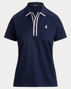 Tailored-Fit Poloshirt aus Jersey Blue