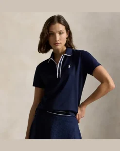 Tailored-Fit Poloshirt aus Jersey Blue