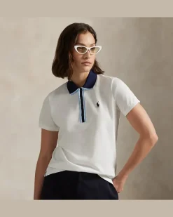 Tailored-Fit Poloshirt aus Jersey Blue