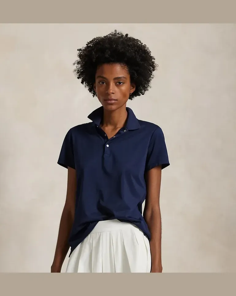 Tailored-Fit Poloshirt aus Piqué Blue
