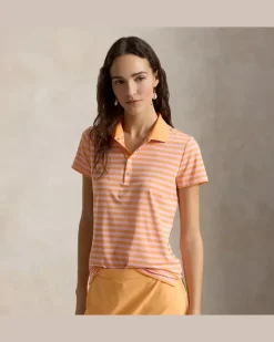 Tailored-Fit Poloshirt mit Streifen Orange