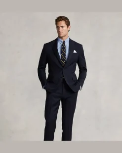 Tailored-Fit Wollserge-Anzug Polo Blue