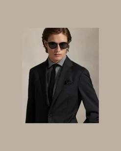 Tailored-Fit Wollserge-Anzug Polo Grey