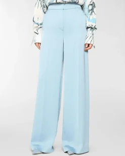 Tailored palazzo trousers in satin Blue