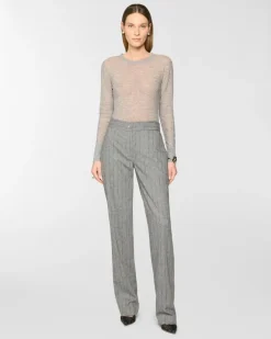 Tailored pinstripe wool trousers Grey