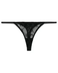 Tanga aus Mesh - Schwarz