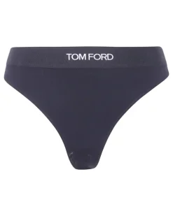Tanga mit Logo-Bund - Schwarz