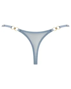 Tanga mit Perlenstickerei - Blau