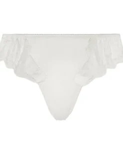 Tanga mit Spitzendetail - Weiß