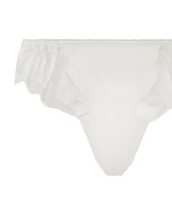 Tanga mit Spitzendetail - Weiß
