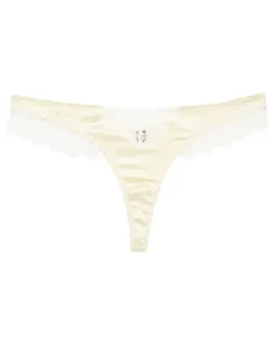 Tanga mit Spitzeneinsatz - Gelb